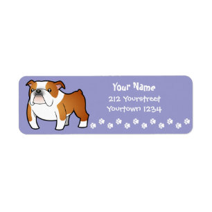 Cartoon Bulldog Return Address Label