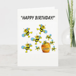 Cartoon Bumble-Bee Birthday Card