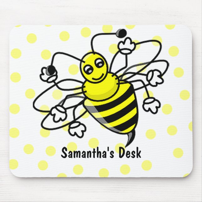 Cartoon Bumble Bee Mousepad (Front)
