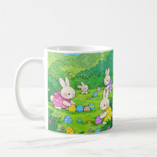 Cartoon Bunnies Easter Eggs Coffee Mug