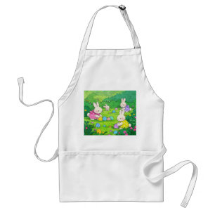 Cartoon Bunnies Easter Eggs Standard Apron