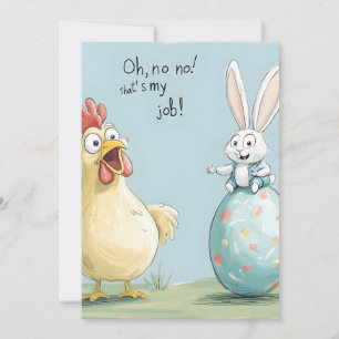 Cartoon Bunny Chick Egg Easter Fun Announcement