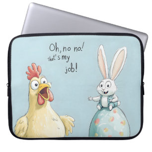 Cartoon Bunny Chick Egg Easter Fun Laptop Sleeve