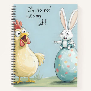 Cartoon Bunny Chick Egg Easter Fun Notebook
