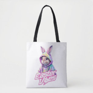Cartoon bunny Easter Vibes Art Tote Bag