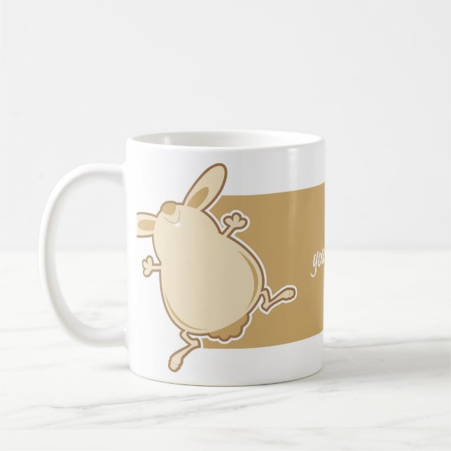 Cartoon bunny illustration coffee mug (Left)