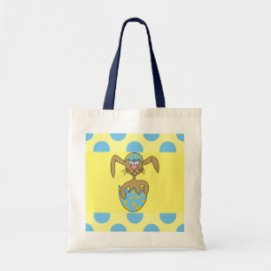 Cartoon Bunny in Egg Blue Polka Dots Kids Bag