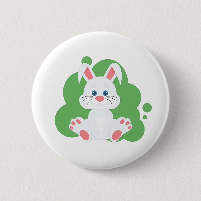 Cartoon bunny splash 6 cm round badge (Front)