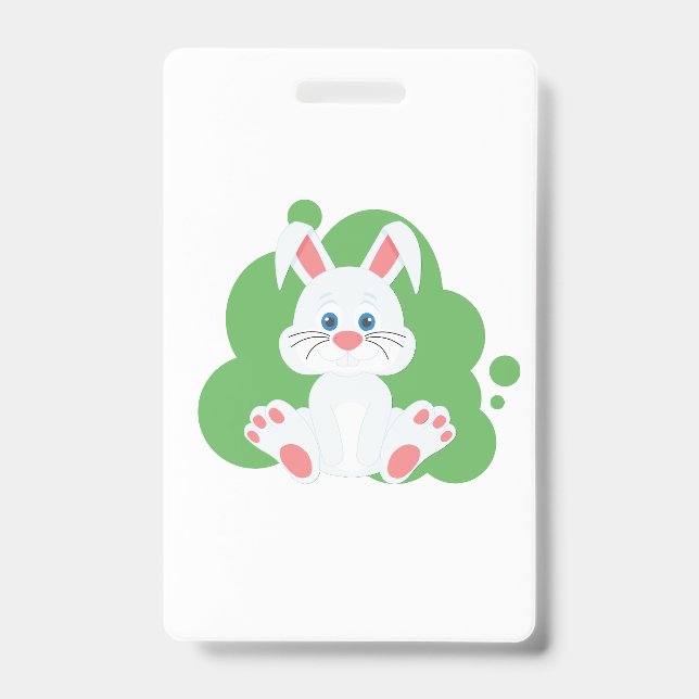 Cartoon bunny splash ID badge (Front)