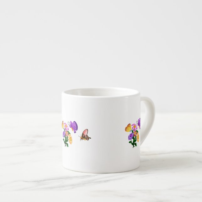Cartoon Butterflies Espresso Cup (Front Right)