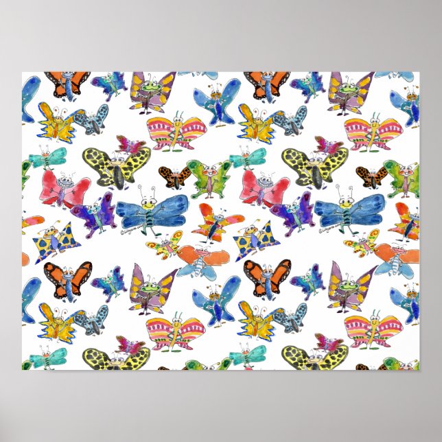 Cartoon Butterflies Tissue Paper Poster (Front)
