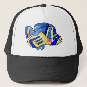 Cartoon Butterfly Blue Fish Trucker Hat
