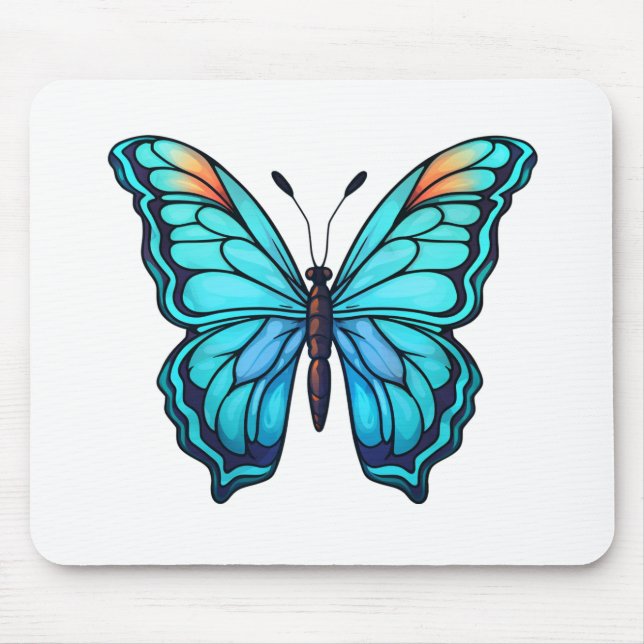 Cartoon butterfly illustration mouse pad (Front)