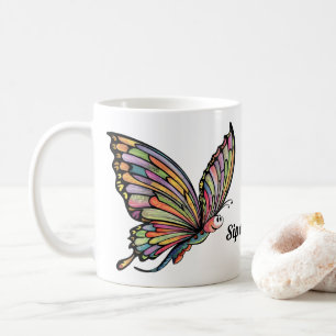 Cartoon Butterfly Personalised Coffee Mug