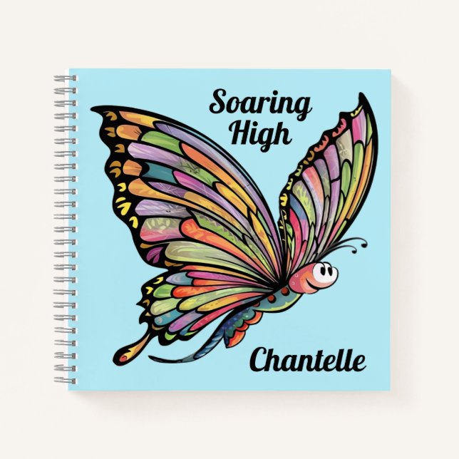 Cartoon Butterfly Personalised Notebook (Front)