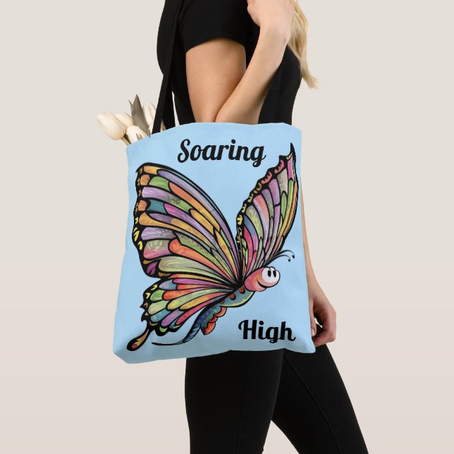 Cartoon Butterfly Personalised Tote Bag (Close Up)