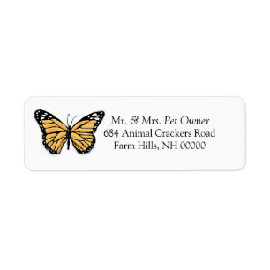 Cartoon Butterfly Return Address Labels Stickers