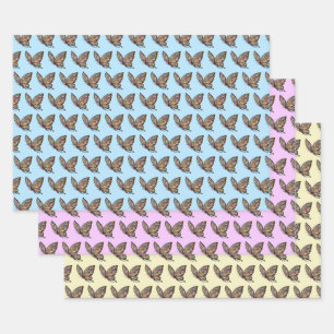 Cartoon Butterfly Wrapping Paper Sheet