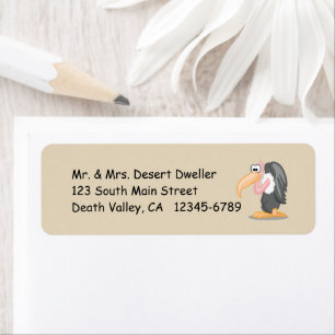 Cartoon Buzzard on Sand Coloured Background Return Address Label