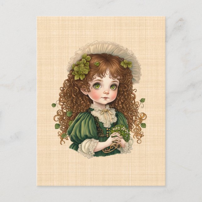 Cartoon by Saint Patrick: Cute little girl Postcard (Front)