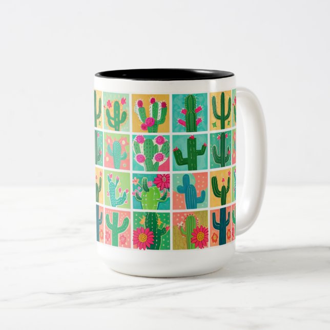 Cartoon Cactus Mugs (Front Right)