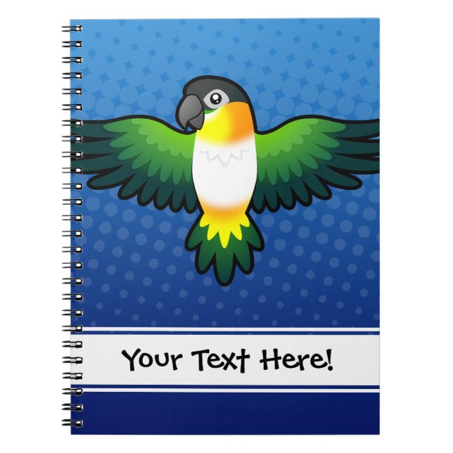 Cartoon Caique / Lovebird / Pionus / Parrot Notebook (Front)