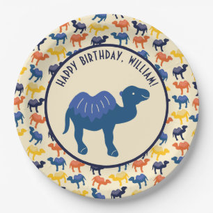 Cartoon Camel Birthday Party Personalised Paper Plate