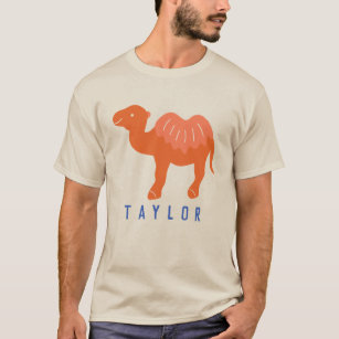 Cartoon Camel Orange Bactrian 2 Humps Personalised T-Shirt