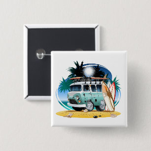 Cartoon Camper 15 Cm Square Badge