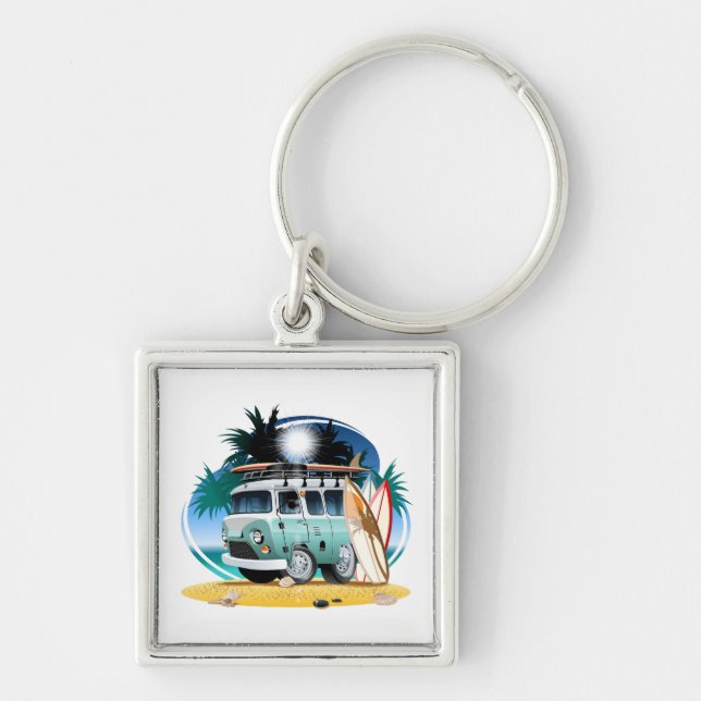 Cartoon Camper Key Ring (Front)