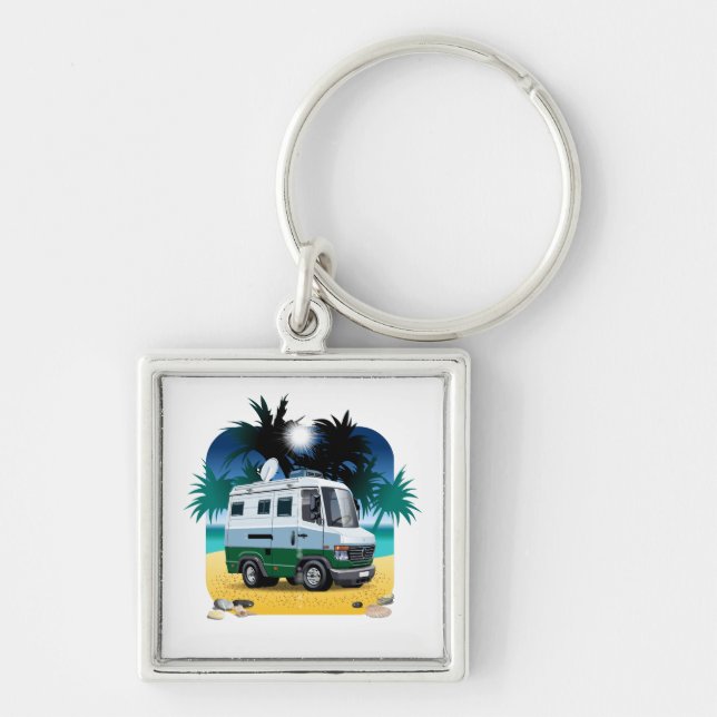 Cartoon Camper Key Ring (Front)
