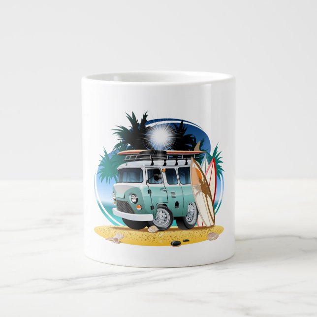 Cartoon Camper Large Coffee Mug (Front)