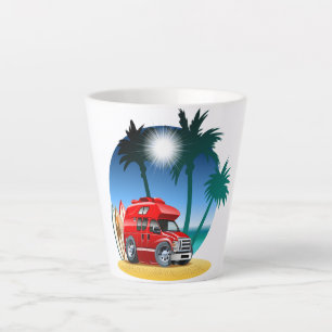 Cartoon Camper Latte Mug