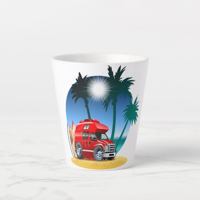 Cartoon Camper Latte Mug (Front)