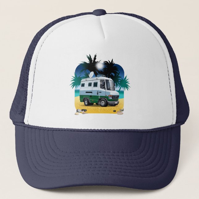 Cartoon Camper Trucker Hat (Front)
