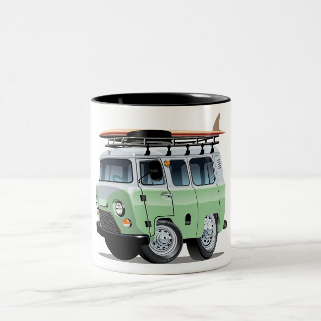 Cartoon Camper Two-Tone Coffee Mug (Center)