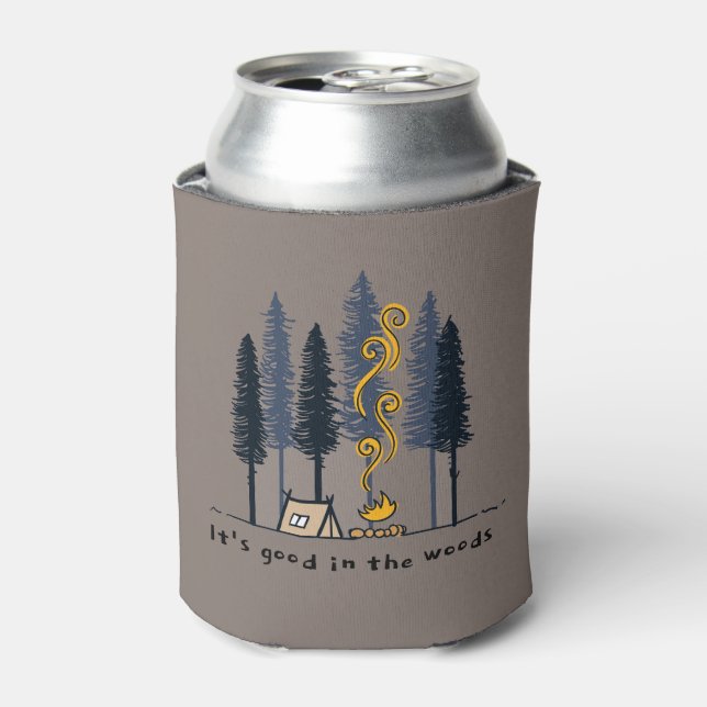 Cartoon Camping Can Cooler (Can Front)