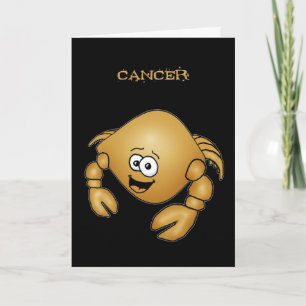Cartoon Cancer Crab birthday card. Card
