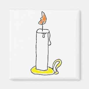 Cartoon Candle Holiday Candlestick Design Magnet