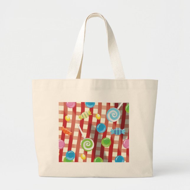 Cartoon Candy Large Tote Bag (Front)