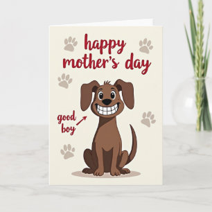 Cartoon Canine Mothers Day Card