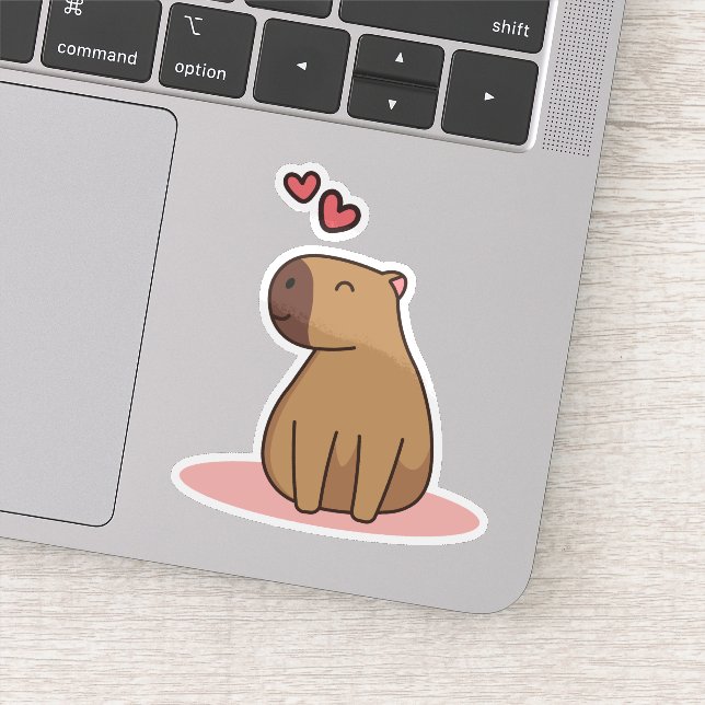 Cartoon capybara sticker (Detail)