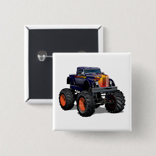 Cartoon car 15 cm square badge