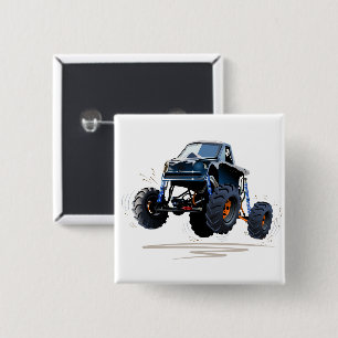 Cartoon car 15 cm square badge
