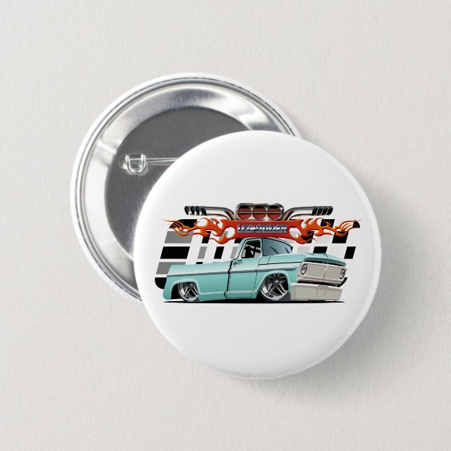 Cartoon car 6 cm round badge (Front & Back)