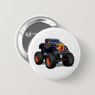 Cartoon car 6 cm round badge
