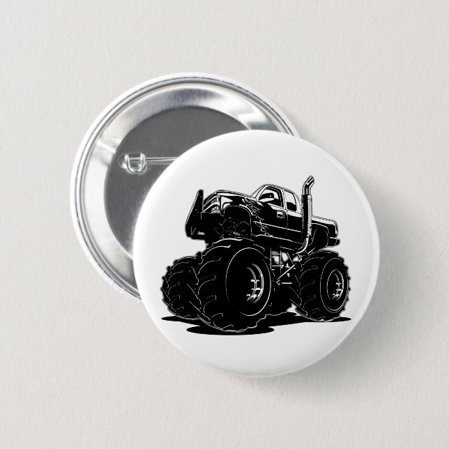 Cartoon car 6 cm round badge (Front & Back)