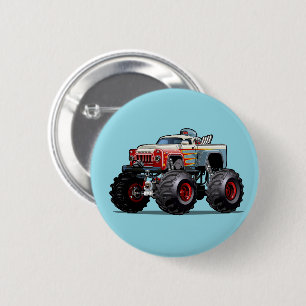 Cartoon car 6 cm round badge