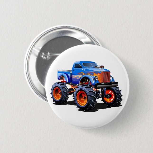 Cartoon car 6 cm round badge (Front & Back)
