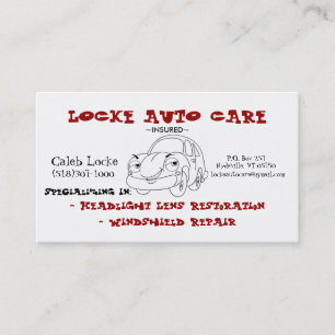 cartoon car business card